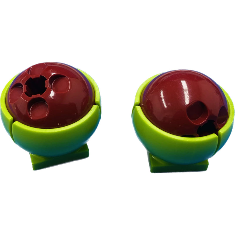 Lego Ball And Socket 3x3 Pack Of 2 Dark Red / Lime #66605