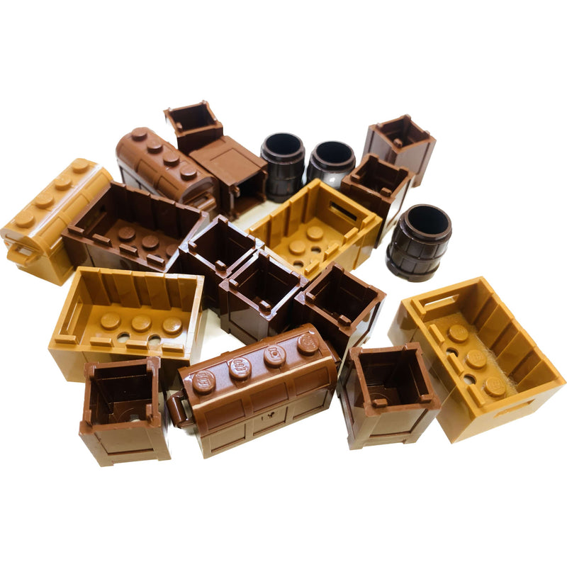Lego Barrels Crates Treasure Chests Shades Of Brown #63002