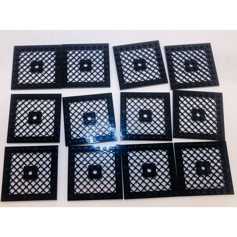 Lego Black Grille Plate 8x8 Pack Of 12 #69925