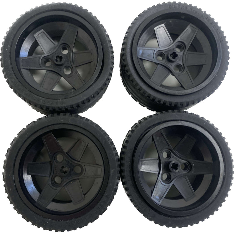 Lego Black Wheel 68.8 x 36 Zr Solid Smooth X4 #66795