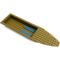 Lego Boat Hull 28x8 Tan / White Coast Guard City Harbour #62895