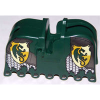 Lego Castle Horse Barding Dark Green With Dragons Pattern #68691