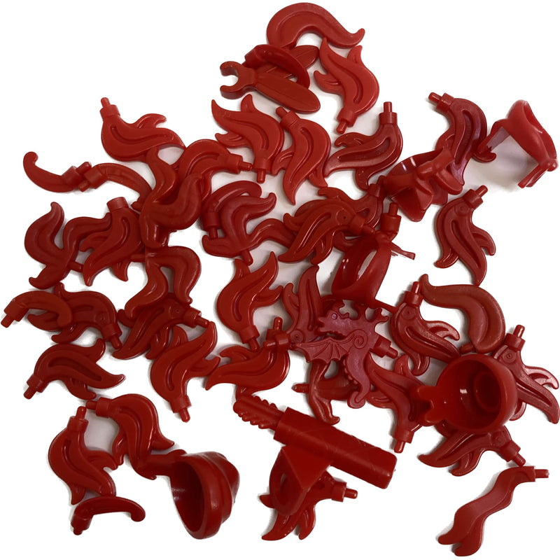 Lego Castle Mixed Red Dragon Plume Pack Minifigure Headgear #63922