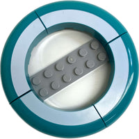 Lego Dark Turquoise Round Brick Corner 5x5x1 Pack Of 4 With White Stripe #66981