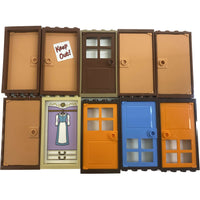 Lego Door Fun Pack Mixed Colours And Stickers Incl Simpsons House Doors #69519