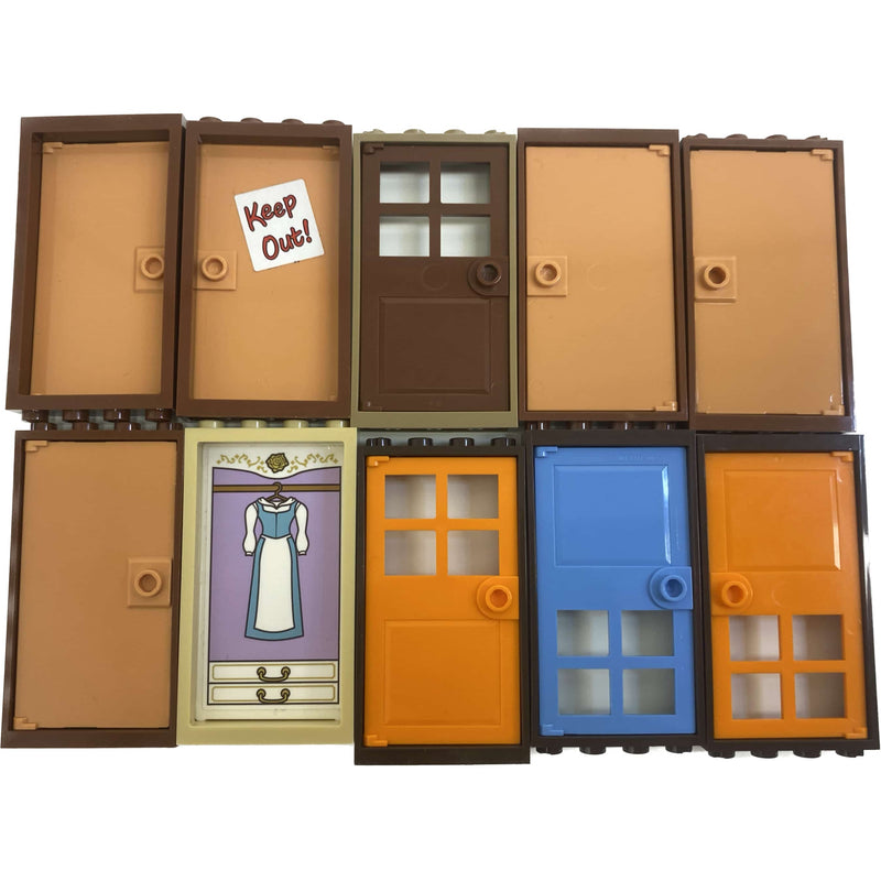 Lego Door Fun Pack Mixed Colours And Stickers Incl Simpsons House Doors #69519