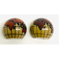 Lego Globe / World Map 2x2 Hemispheres Reddish Brown Dark Tan #69878