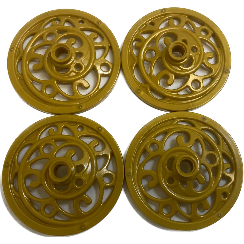 Lego Gold Carriage Wheels Pack Of 4 Castle Disney Ninjago #68778