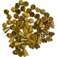 Lego Gold Mixed 2x2 Round Pieces Cones Domes #65446