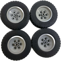Lego Light Bluish Grey Technic Hubs With Black Tire 62.4 x 20s #67334