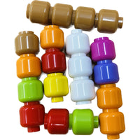 Lego Minifigure Plain Heads Pack Mixed Colours #64489