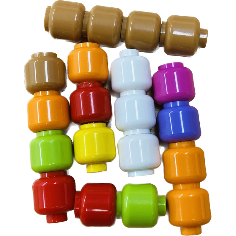 Lego Minifigure Plain Heads Pack Mixed Colours #64489