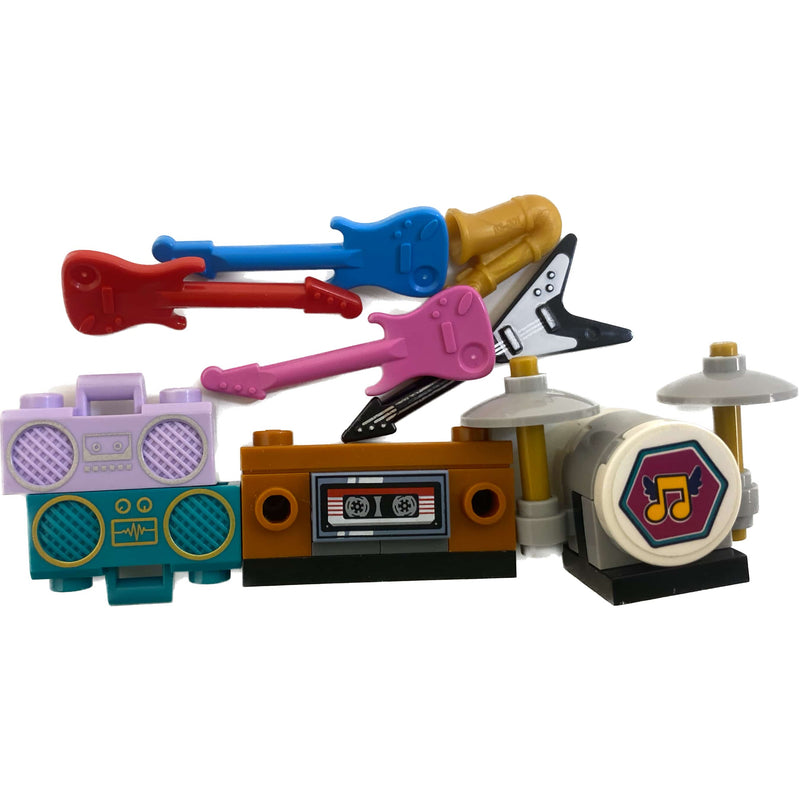Lego Music Fun Pack Guitars Saxophone Boomboxes Drum Kit Tape Deck #64792