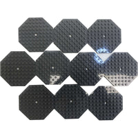 Lego Octagonal Plate 10x10 Pack 0f 10 Dark Bluish Grey #65526