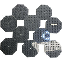 Lego Octagonal Plate 10x10 Pack Of 10 Dark Bluish Grey #58248