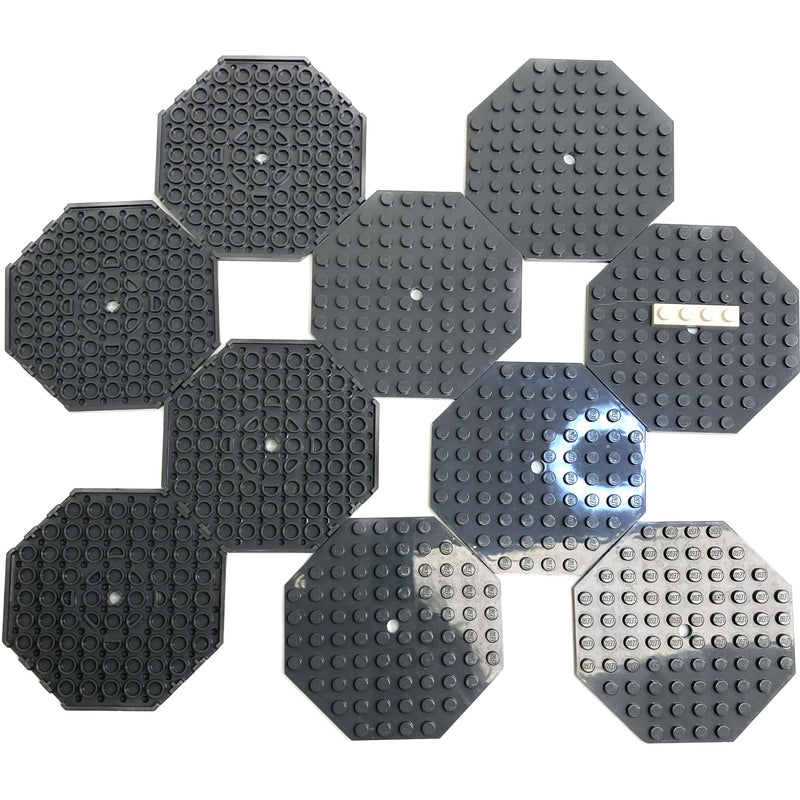 Lego Octagonal Plate 10x10 Pack Of 10 Dark Bluish Grey #58248