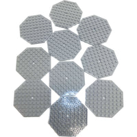 Lego Octagonal Plate 10x10 Pack Of 10 Light Bluish Grey #69835