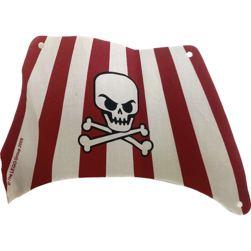 Lego Pirates Cloth Sail Red And Very Light Bluish Grey 28x18 #64937