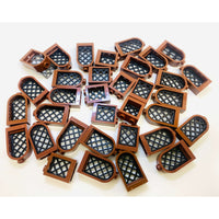 Lego Small Windows Mixed Pack Reddish Brown / Black Lattice #69929