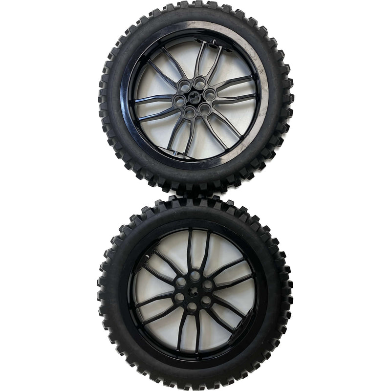 Lego Technic Motorcycle Tyre 100.6mm Pack Of 2 With Black Hub 75x17mm #60611