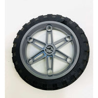Lego Technic Motorcycle Tyre 81.6mm With Hub 61.6x13.6mm Dark Bluish Grey #58041