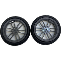 Lego Technic Motorcycle Tyre 94.2mm x 22mm Pack Of 2 With Dark Bluish Grey Hub 75x17mm #55837