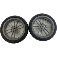 Lego Technic Motorcycle Tyre 94.2mm x 22mm Pack Of 2 With Dark Bluish Grey Hub 75x17mm #68554