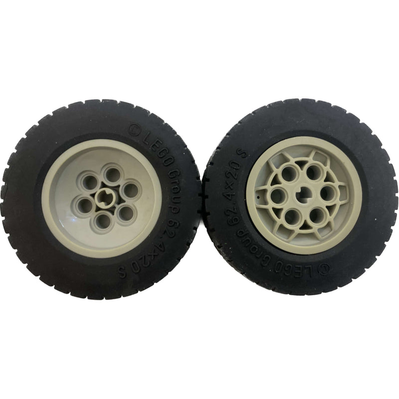 Lego Technic Tyre 62.4x20s Pack Of 2 With Light Bluish Grey Hub (marked) #67414