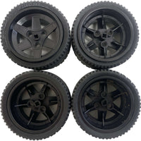 Lego Technic Wheel 3 Pin Holes With Black Tire 56x36zr #66995