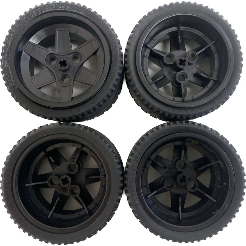 Lego Technic Wheel 3 Pin Holes With Black Tire 56x36zr #66995