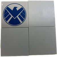 Lego Tile 6x6 Pack Of 4 Light Bluish Grey Marvel Avengers Shield #68262