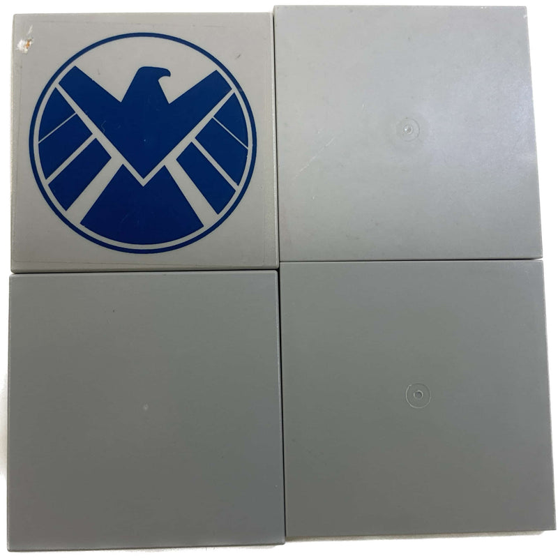 Lego Tile 6x6 Pack Of 4 Light Bluish Grey Marvel Avengers Shield #68262