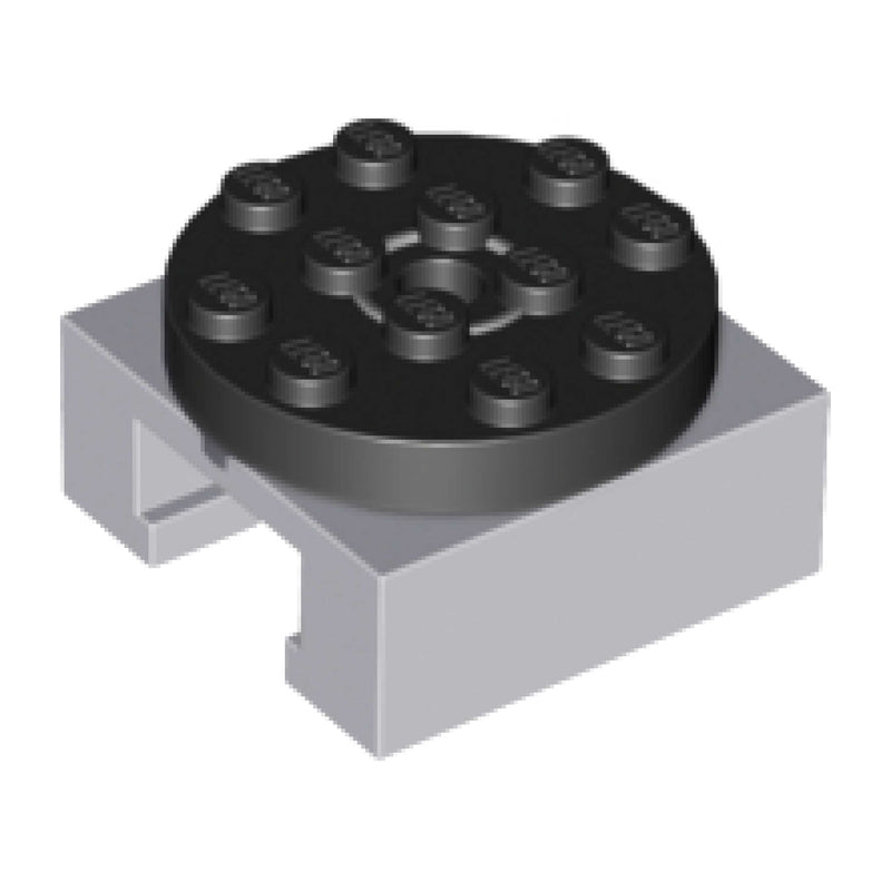 Lego Turntable 4x4 With Locking Grooved Base Light Bluish Grey / Black #56533