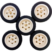 Lego Wheel 30mm Dx14mm With Black Tire 43.2x14 Solid X5 #69807