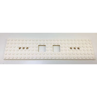 Lego White Train Base 6x24 2 Square Cutouts And 3 Round Holes Each End - LEGO