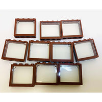 Lego Windows 1x4x3 Reddish Brown With Trans Clear Glass Pack Of 10 Brand New