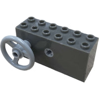 Lego Windup Motor 2x6x2-1/3 Dark Grey (old Shade) Clockwork Soccer Basketball #66058