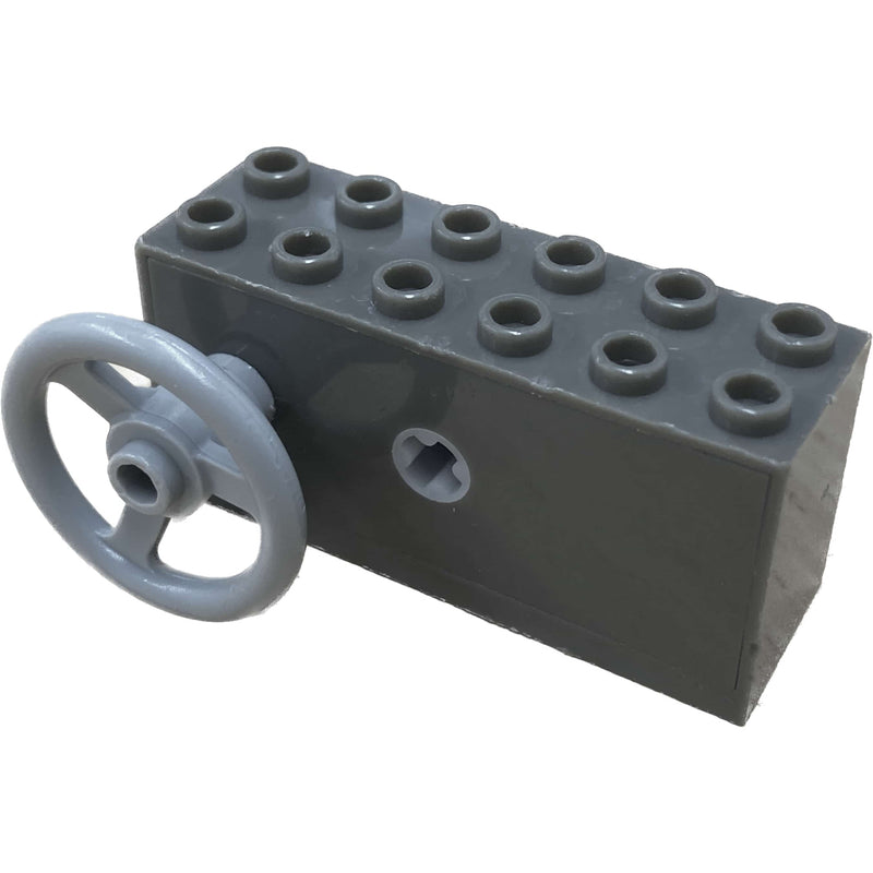 Lego Windup Motor 2x6x2-1/3 Dark Grey (old Shade) Clockwork Soccer Basketball #66058