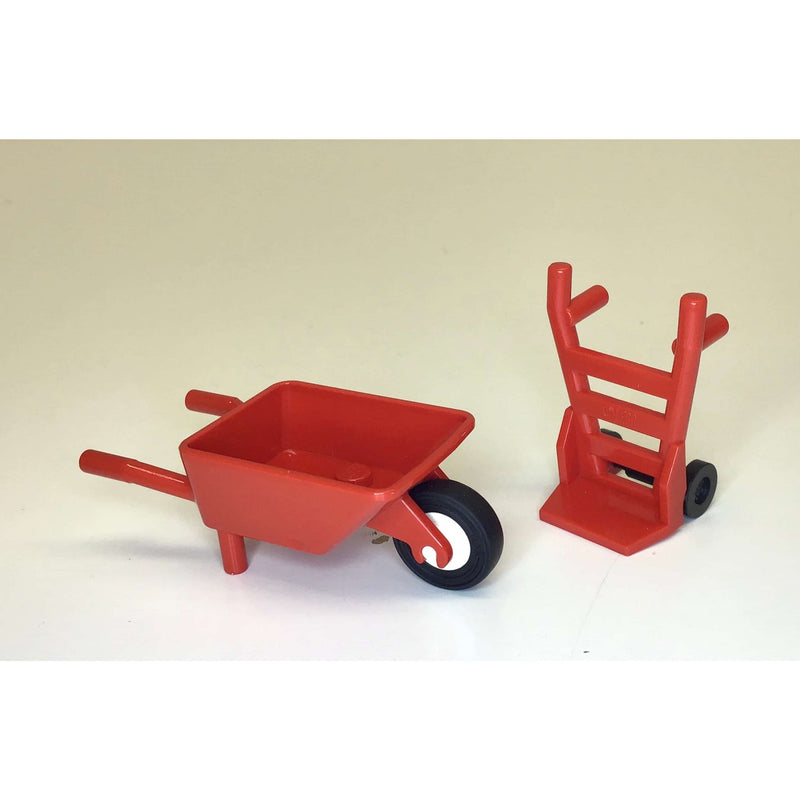 Lego Minifigure Hand Truck/ Trolley And Wheelbarrow Pack Red - LEGO