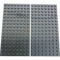 Lego Plate 8x16 Pack Of 2 Dark Bluish Grey - LEGO