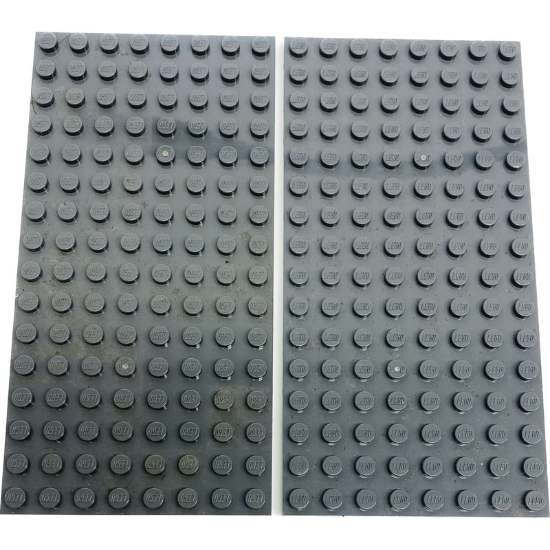 Lego Plate 8x16 Pack Of 2 Dark Bluish Grey - LEGO