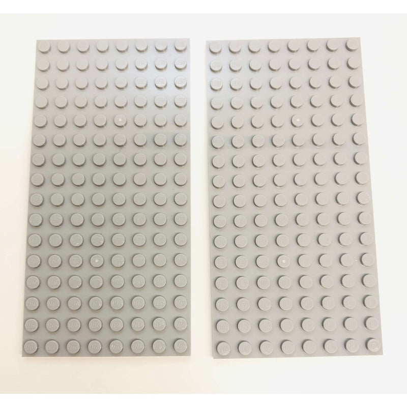Lego Plate 8x16 Pack Of 2 Light Bluish Grey - LEGO